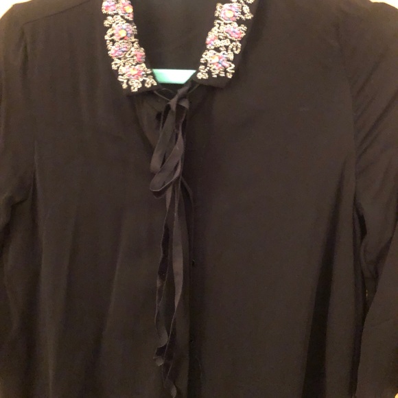 ZARA S black w/ velvet bow tie - Picture 5 of 9